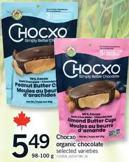 Fortinos CHOCXO ORGANIC CHOCOLATE, 98-100 g offer