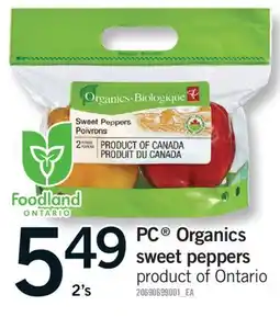 Fortinos PC ORGANICS SWEET PEPPERS, 2'S offer