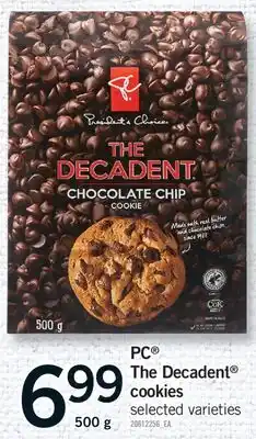 Fortinos PC THE DECADENT COOKIES, 500 G offer