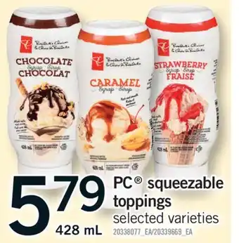 Fortinos PC SQUEEZABLE TOPPINGS, 428 ML offer