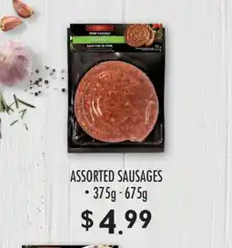 Fortinos ASSORTED SAUSAGES, 375G - 675G offer