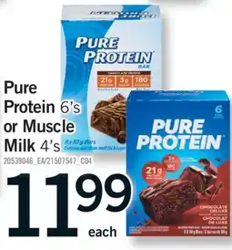 Fortinos PURE PROTEIN, 6'S OR MUSCLE MILK, 4'S offer