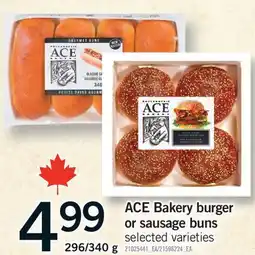 Fortinos ACE BAKERY BURGER OR SAUSAGE BUNS, 296/340 G offer
