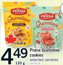 Fortinos PRANA GRANOLOVE COOKIES, 120 g offer