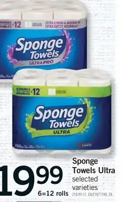 Fortinos SPONGE TOWELS ULTRA, 6=12 ROLLS offer