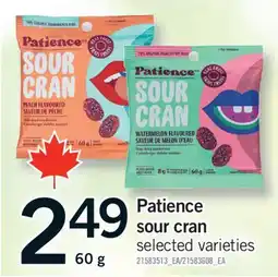 Fortinos PATIENCE SOUR CRAN, 60 G offer