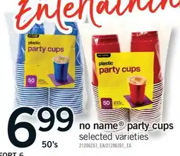 Fortinos NO NAME PARTY CUPS, 50's offer