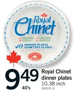Fortinos ROYAL CHINET DINNER PLATES, 40's, 10.38 inch offer