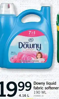 Fortinos DOWNY LIQUID FABRIC SOFTENER, 190 WL, 4.16 L offer