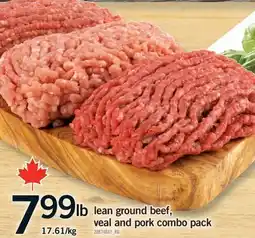 Fortinos LEAN GROUND BEEF, VEAL AND PORK COMBO PACK offer
