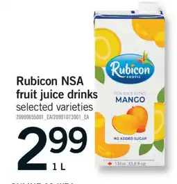 Fortinos RUBICON NSA FRUIT JUICE DRINKS, 1 L offer