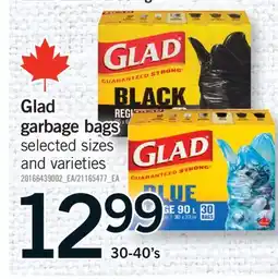 Fortinos GLAD GARBAGE BAGS, 30-40's offer