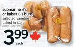 Fortinos SUBMARINE 4'S OR KAISER 6'S BUNS offer