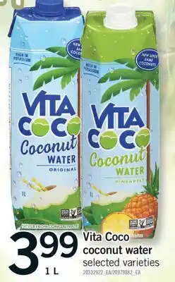 Fortinos VITA COCO COCONUT WATER, 1 L offer