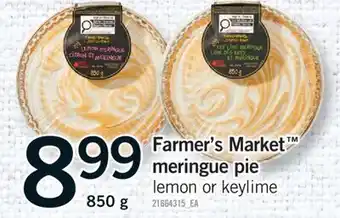 Fortinos FARMER'S MARKET MERINGUE PIE, 850 g offer