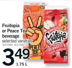 Fortinos FRUITOPIA OR PEACE TEA BEVERAGE, 1.75 L offer