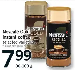 Fortinos NESCAFÉ GOLD INSTANT COFFEE, 90-100 G offer