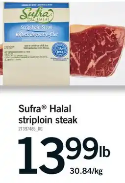 Fortinos SUFRA HALAL STRIPLOIN STEAK offer
