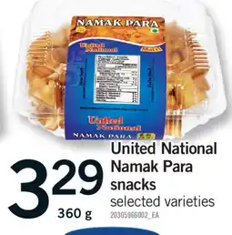Fortinos UNITED NATIONAL NAMAK PARA SNACKS, 360 g offer