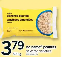 Fortinos NO NAME PEANUTS, 500 G offer