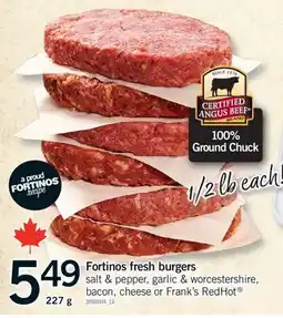 Fortinos FORTINOS FRESH BURGERS, 227G offer