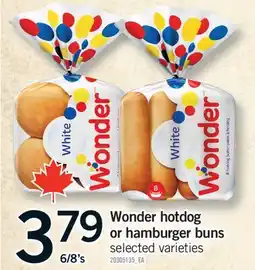 Fortinos WONDER HOTDOG OR HAMBURGER BUNS, 6/8's offer
