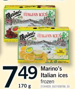 Fortinos MARINO'S ITALIAN ICES, 170 G offer