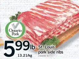 Fortinos ST. LOUIS PORK SIDE RIBS offer