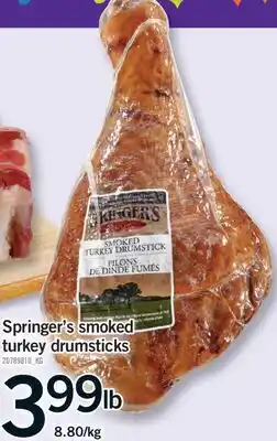 Fortinos SPRINGER'S SMOKED TURKEY DRUMSTICKS offer