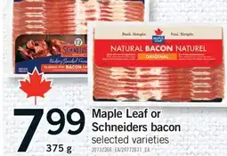 Fortinos MAPLE LEAF OR SCHNEIDERS BACON, 375g offer