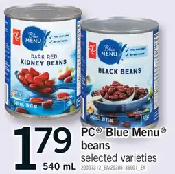 Fortinos PC BLUE MENU BEANS, 540 ML offer