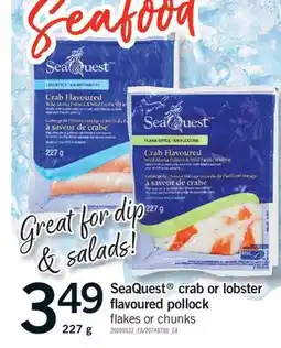Fortinos SEAQUEST CRAB OR LOBSTER FLAVOURED POLLOCK, 227 g offer