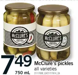 Fortinos MCCLURE'S PICKLES, 750 mL offer