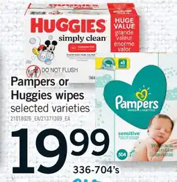 Fortinos PAMPERS OR HUGGIES WIPES, 336-704'S offer