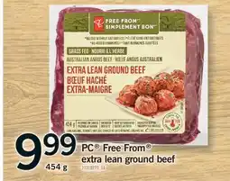 Fortinos PC FREE FROM EXTRA LEAN GROUND BEEF, 454 g offer
