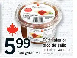 Fortinos PC SALSA OR PICO DE GALLO, 300 G/430 ML offer