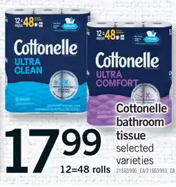 Fortinos COTTONELLE BATHROOM TISSUE, 12=48 ROLLS offer