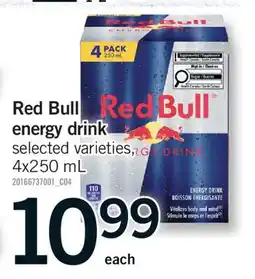 Fortinos RED BULL ENERGY DRINK, 4X250 ML offer