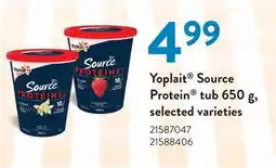 Fortinos YOPLAIT SOURCE PROTEIN TUB, 650 g offer