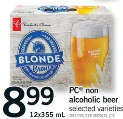 Fortinos PC non alcoholic beer, 12x355 mL offer