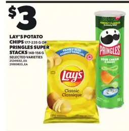 Loblaws LAY'S POTATO CHIPS, 177-235 G OR PRINGLES SUPER STACKS, 148-156 G offer
