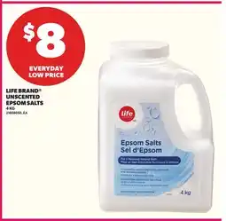 Loblaws LIFE BRAND UNSCENTED EPSOM SALTS, 4 KG offer