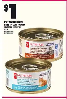 Loblaws PC NUTRITION FIRST CAT FOOD, 85 G offer