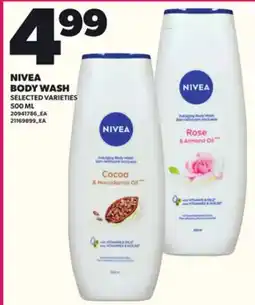 Loblaws NIVEA BODY WASH, 500 ML offer