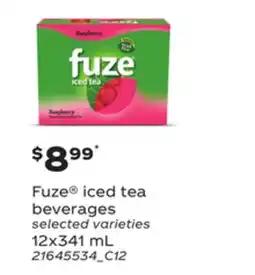 Loblaws FUZE ICED TEA BEVERAGES, 12x341 mL offer