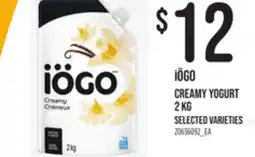 Loblaws IÖGO CREAMY YOGURT 2 KG offer