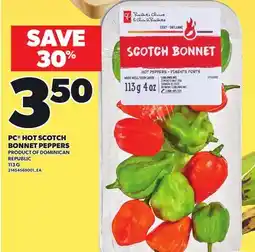 Loblaws PC HOT SCOTCH BONNET PEPPERS, 113 G offer
