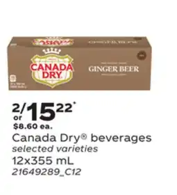 Loblaws CANADA DRY BEVERAGES, 12X355 ML offer