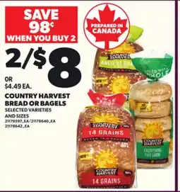 Loblaws COUNTRY HARVEST BREAD OR BAGELS offer