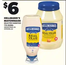 Loblaws HELLMANN'S MAYONNAISE, 710-890ML offer